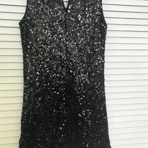 Sexy black sequin dress